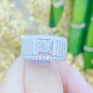 Nhẫn nam kim cương vàng trắng 14k pnj ddddw000332 | pnj.com.vn